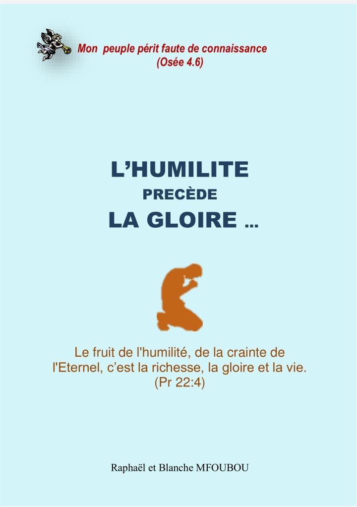 L'humilité précède la gloire